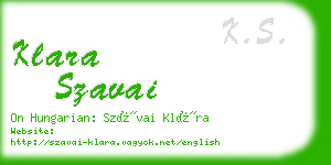 klara szavai business card